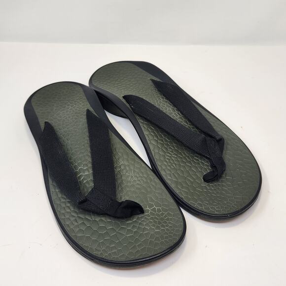 Chaco Mens Ecotread Black Green Flip Flop Thong Classic Sandals Size 13 Outdoor main image 5
